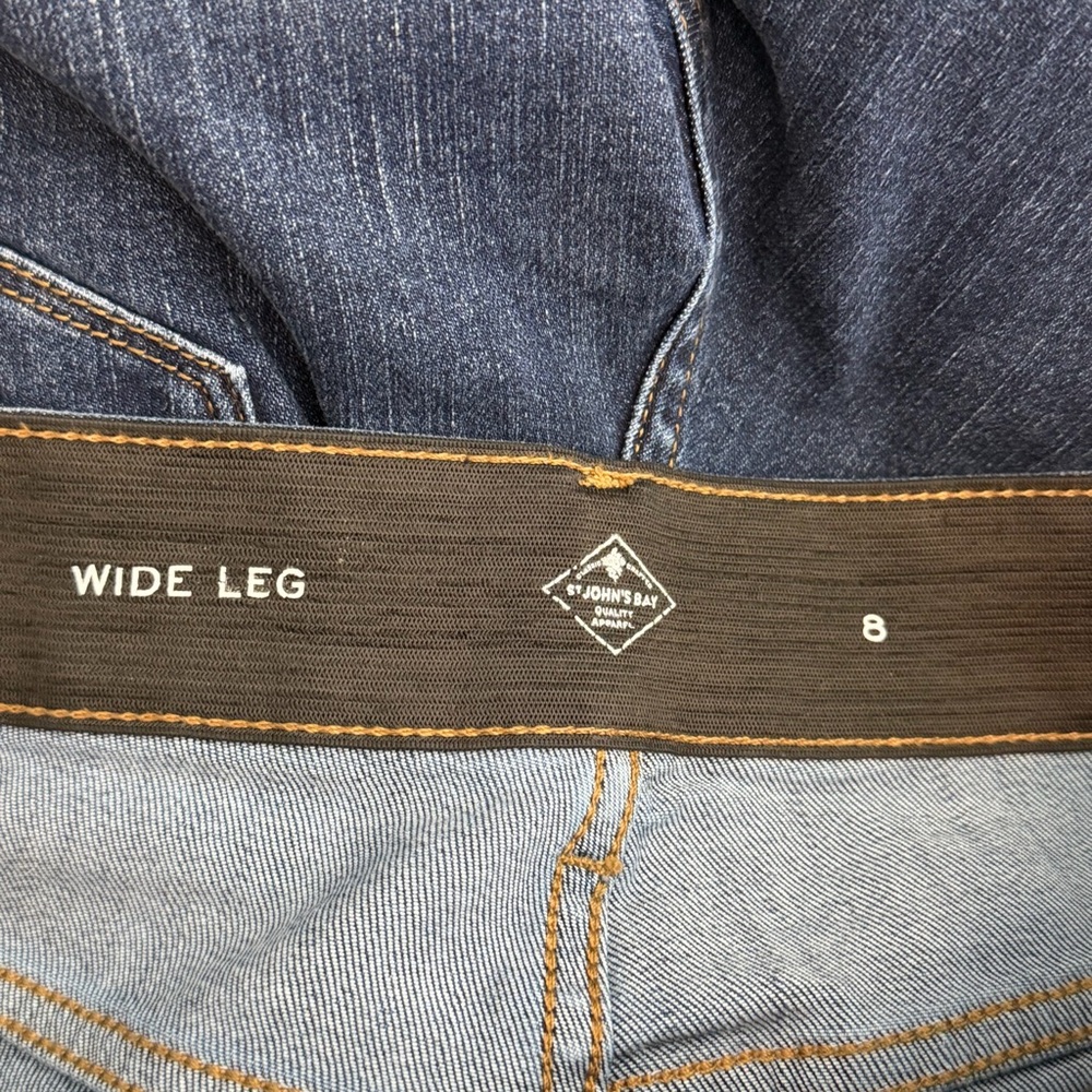 St. John's Bay Dark Wash Wide Leg Jeans - Picture 10 of 11